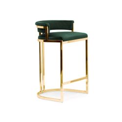 Scaun bar tapitat verde/auriu Vegas 60