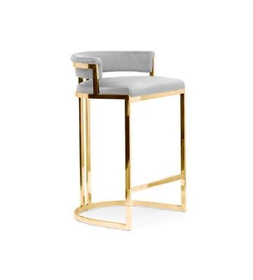 Scaun bar tapitat argintiu/auriu Vegas 60