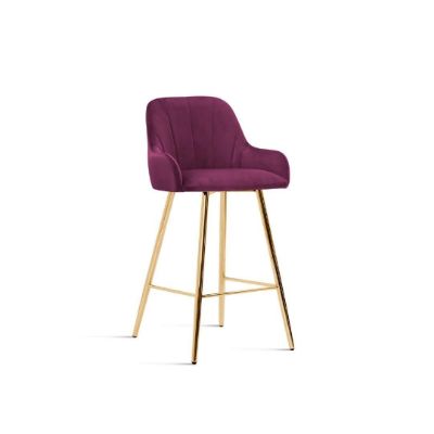 Scaun bar tapitat auriu/mov inchis Tulip 60