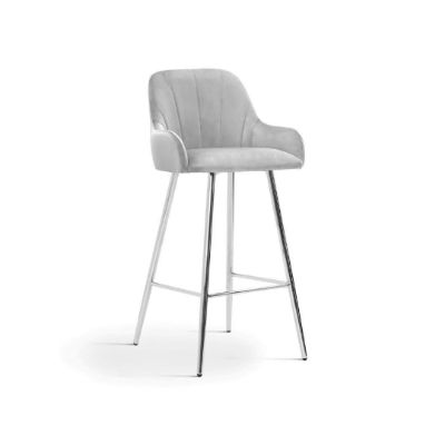 Scaun bar tapitat argintiu Tulip 70