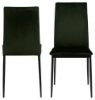 Scaun tapitat, catifea, picior metalic, verde olive, Demina
