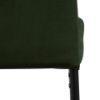 Scaun tapitat, catifea, picior metalic, verde olive, Demina