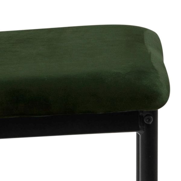 Scaun tapitat, catifea, picior metalic, verde olive, Demina