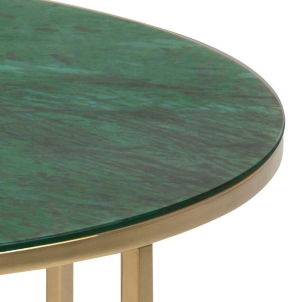 Masuta rotunda 80 cm auriu/verde Alisma