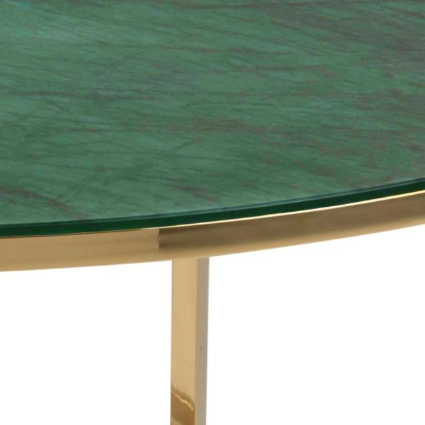 Masuta rotunda 80 cm auriu/verde Alisma