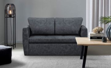 Canapea extensibila 2 locuri gri inchis Bella Lux