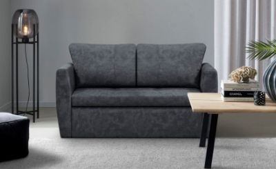 Canapea extensibila 2 locuri gri inchis Bella Lux