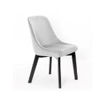 Scaun tapitat gri deschis/negru Ivan