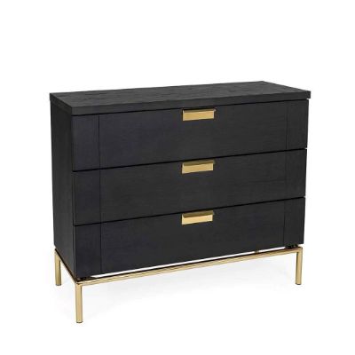 Comoda cu 3 sertare negru Pico