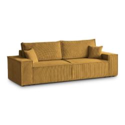 Canapea extensibila 3 locuri galben mustar Prada