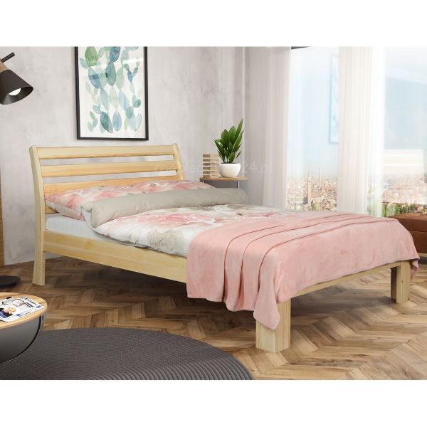 Pat lemn masiv cu somiera 120 x 200 cm natur Florenta