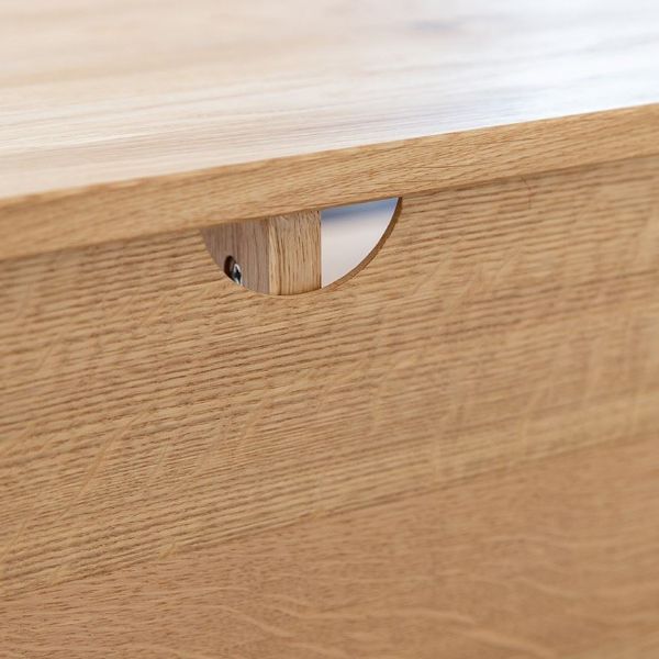 Comoda TV 160 cm cu 1 usa lemn si 1 usa sticla stejar natur Loft