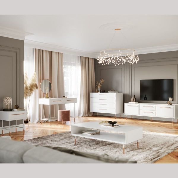 Masuta de cafea 120 x 60 cm alb Rosa Bianca
