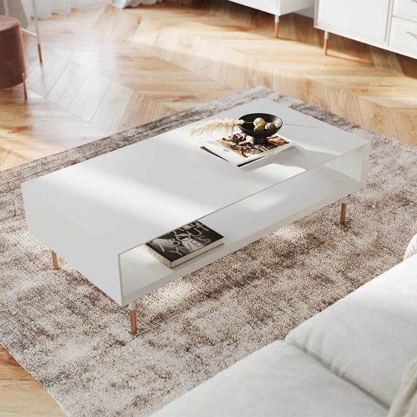 Masuta de cafea 120 x 60 cm alb Rosa Bianca