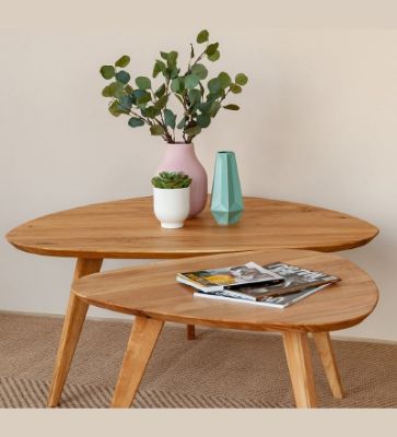 Set 2 masute cafea stejar natur Otello