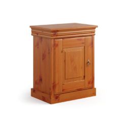 Noptiera cu 1 usa, lemn masiv, natur Toscana