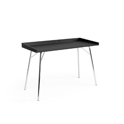 Birou cu picioare metalice negru/argintiu Tray