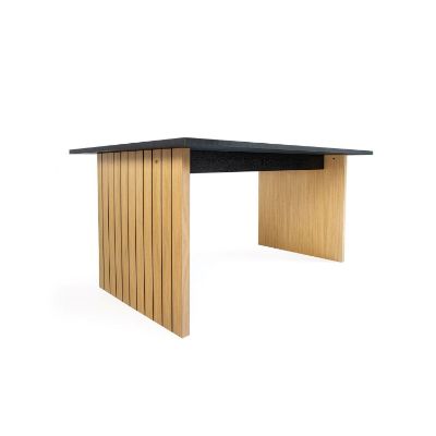 Masa dining fixa 160 cm negru/stejar Trip