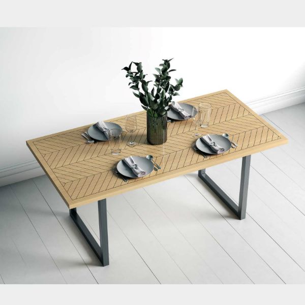 Masa dining fixa 180 cm stejar/negru Ramden