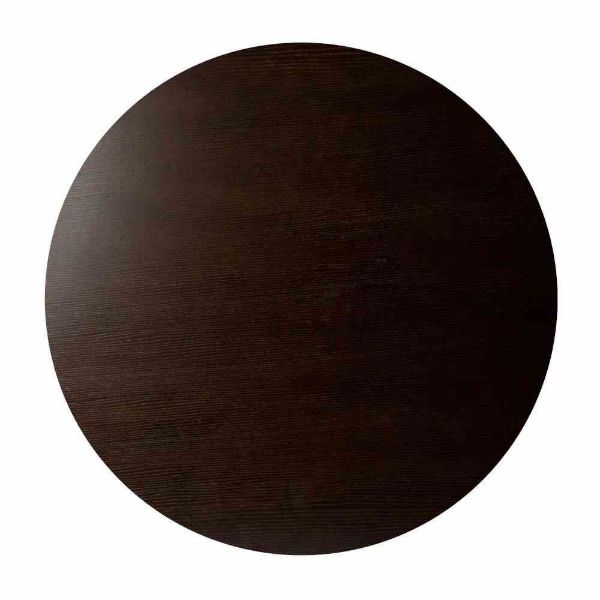 Masa dining rotunda din MDF si PAL cu furnir de nuc inchis Bevelo