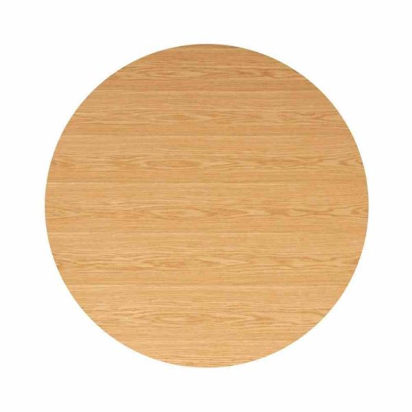 Masa dining rotunda din MDF si PAL cu furnir de stejar natur Bevelo
