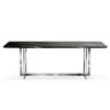 Masa dining 180 cm cu blat negru de marmura, picioare de metal finisat argintiu Marble