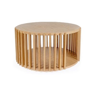 Masuta cafea stejar, finisaj natur, Round