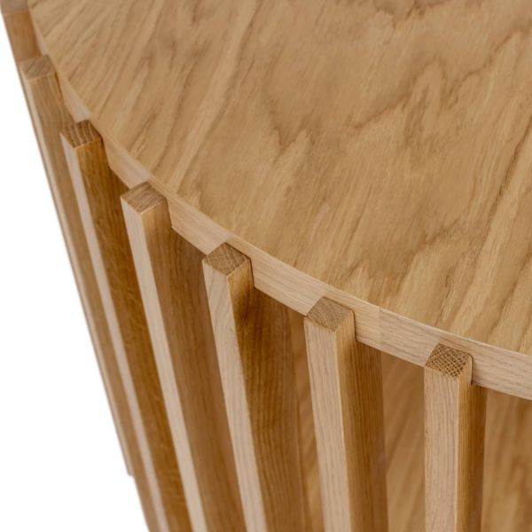 Masuta cafea stejar, finisaj natur, Round
