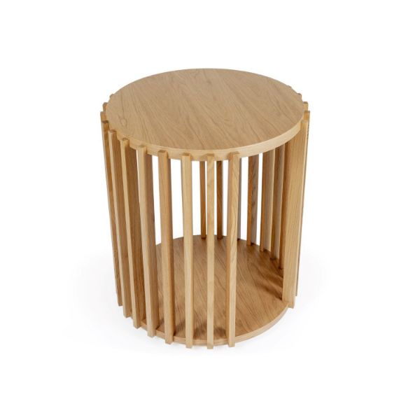 Masuta laterala stejar, finisaj natur, Round