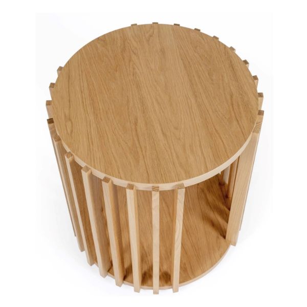 Masuta laterala stejar, finisaj natur, Round