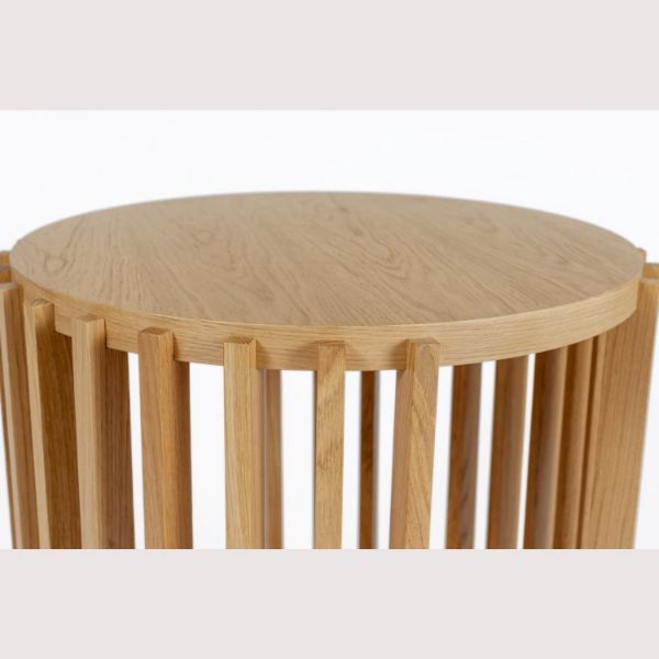 Masuta laterala stejar, finisaj natur, Round