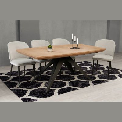 Masa extensibila 180/280 cm stejar/negru Sima