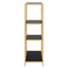 Biblioteca asimetrica 3 rafturi, MDF melaminat si metal, auriu cu negru, Seaford