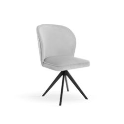 Scaun tapitat rotativ gri deschis/negru Aniel