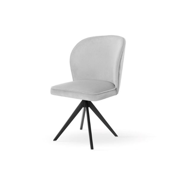 Scaun tapitat rotativ gri deschis/negru Aniel