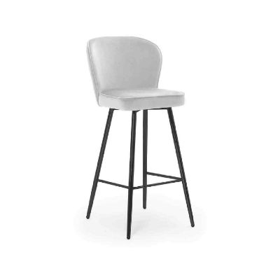 Scaun bar tapitat gri deschis/negru Aniel 60