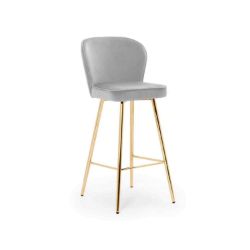 Scaun bar tapitat gri deschis/auriu Aniel 70