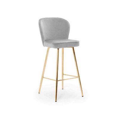 Scaun bar tapitat gri deschis/auriu Aniel 70
