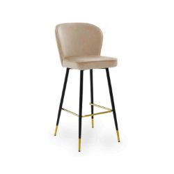 Scaun bar tapitat cappuccino/auriu Aniel 60