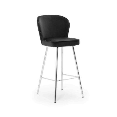 Scaun bar tapitat negru/argintiu Aniel 60