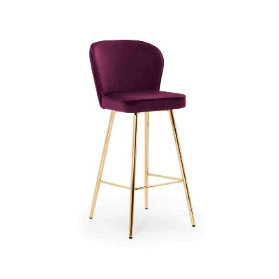  Scaun bar tapitat mov inchis/auriu Aniel 60