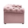 Canapea fixa 3 locuri, picioare lemn, catifea roz, Valentino