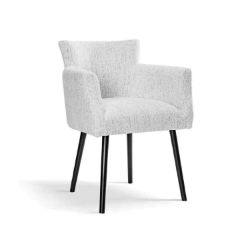 Scaun tapitat cu brate gri deschis/negru Braga
