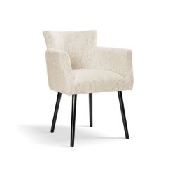 Scaun tapitat cu brate crem/negru Braga