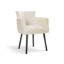 Scaun tapitat cu brate crem/negru Braga