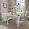 	Masa dining fixa 160 cm alb/natur Cristina