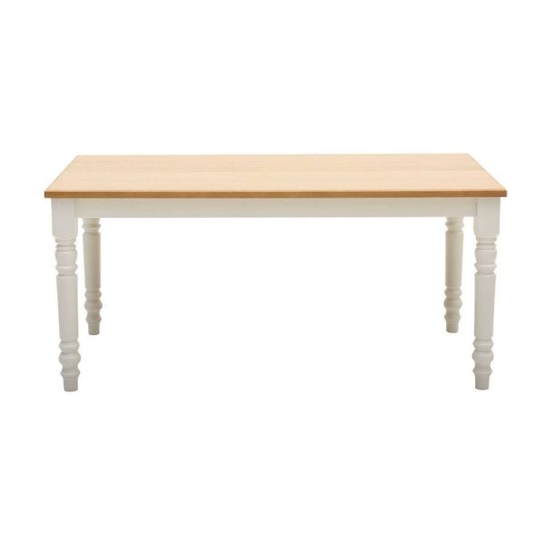 Masa dining fixa 160 cm alb/natur Cristina