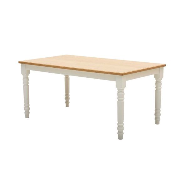 Masa dining fixa 160 cm alb/natur Cristina