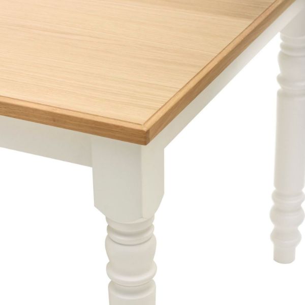 Masa dining fixa 160 cm alb/natur Cristina