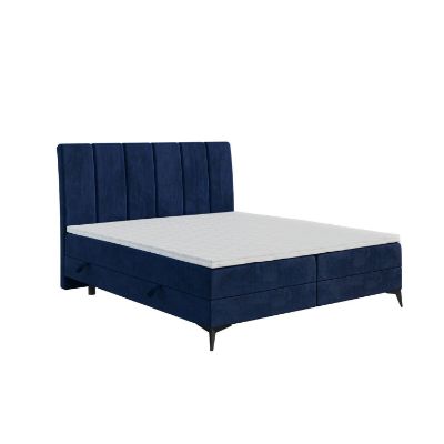 Pat tapitat boxspring 180 x 200 cm albastru Anaida